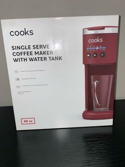 Cooks Single Serve Coffee Maker with Water Tank (40 oz)