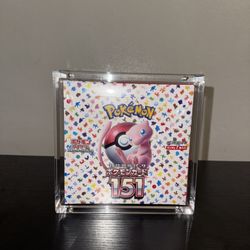 Pokémon 151 Japanese Booster Box – Sealed WITH Acrylic Case — (Pickup Today)