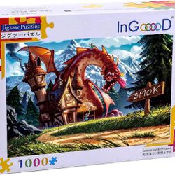 InGooood Jigsaw Puzzle 1000 Pieces Fantasy Dragon