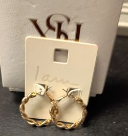 "I am" twisted rope hoop earrings
