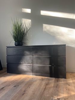 (Pending Sale) IKEA Malm 6-Drawer Double Dresser Black