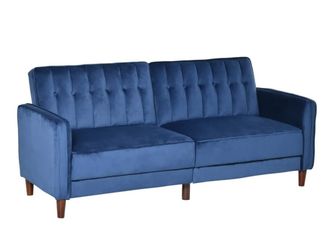 Blue Velvet Split Sofa