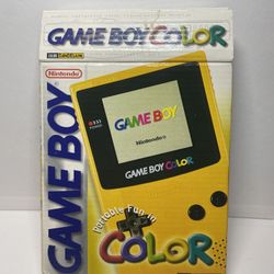 NINTENDO VINTAGE GAMEBOY COLOR YELLOW CONSOLE BOX, PAPERS, BAGS Oem Complete Cib