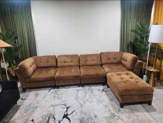 Firm Quality Sectional Brown Couch Sofa