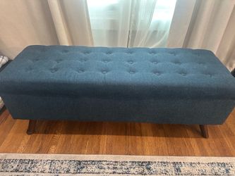 Blue bench/storage ottoman
