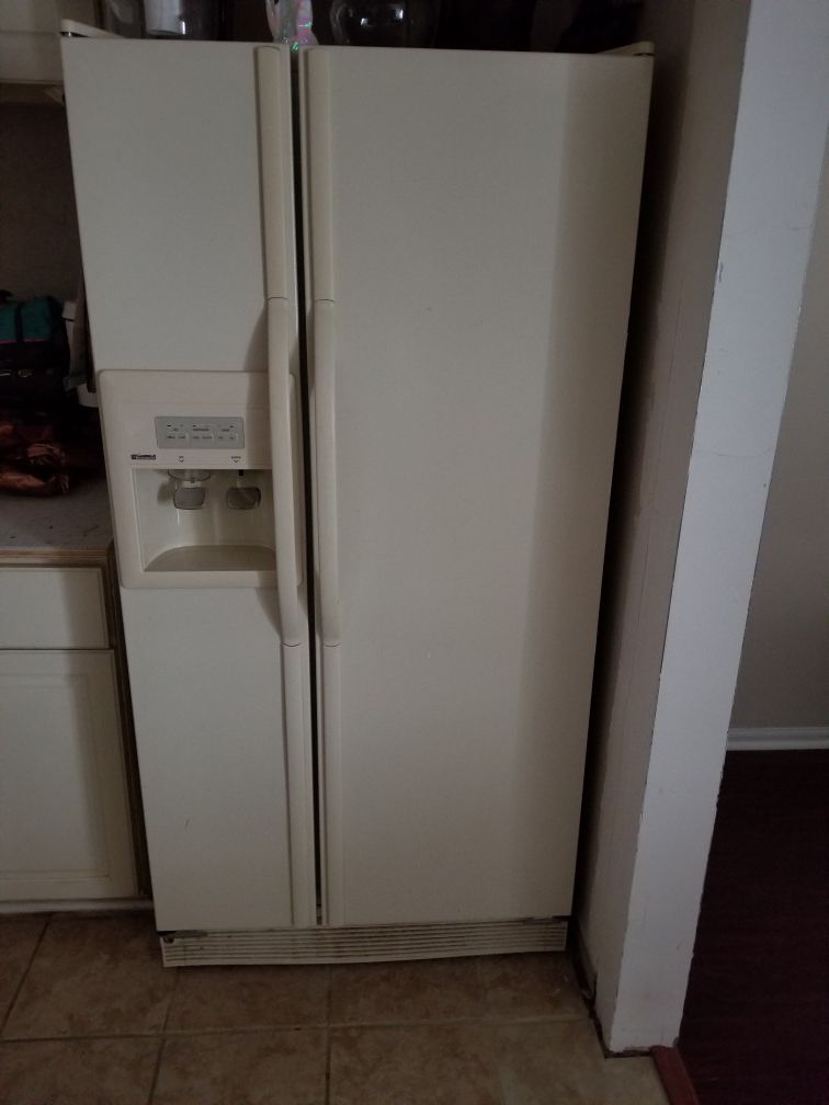 White double door fridge
