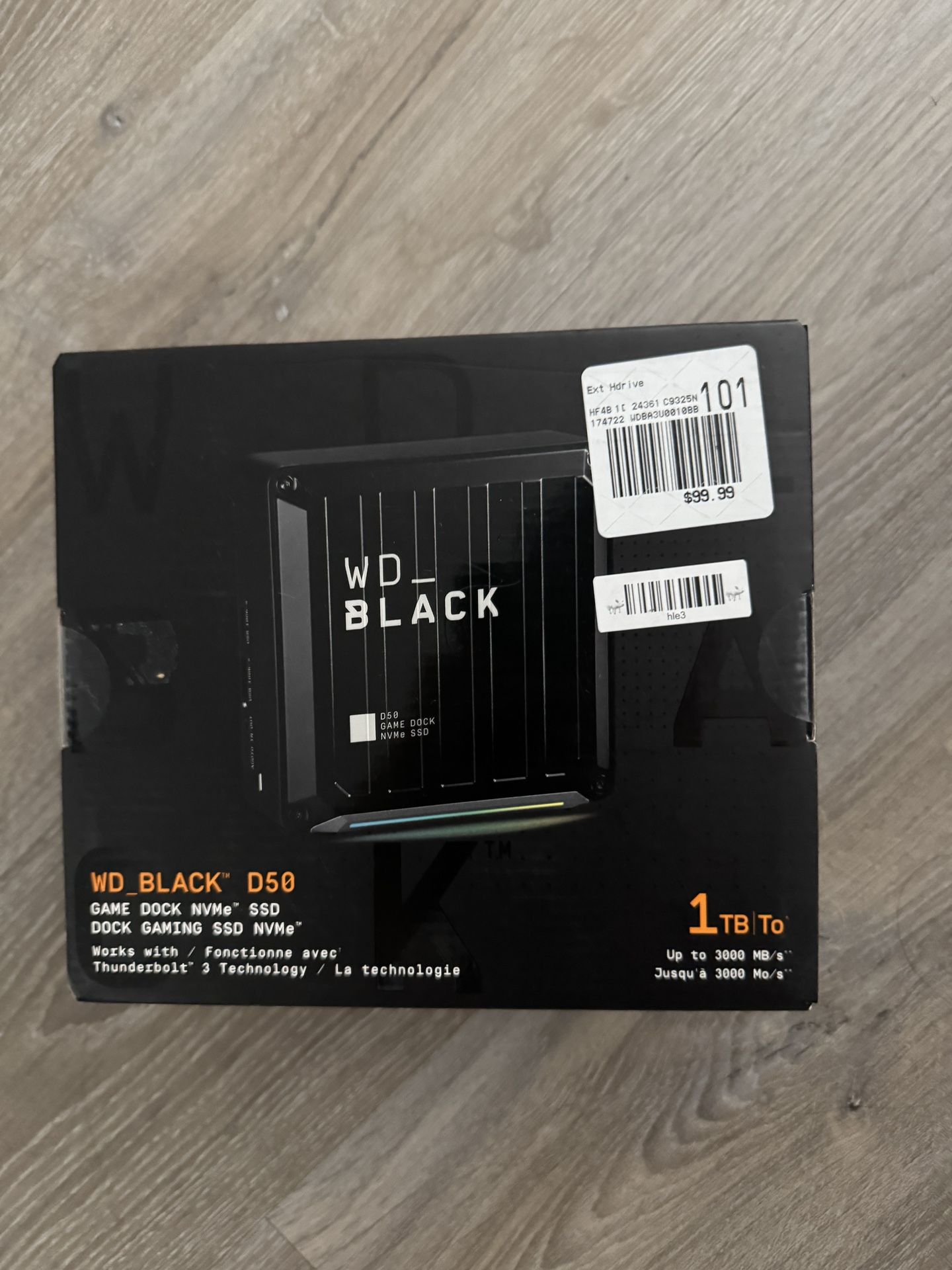 New Western Digital WD BLACK 2TB D50 Game Dock NVMe SSD Solid State Drive, RGB with Thunderbolt 3 Connectivity