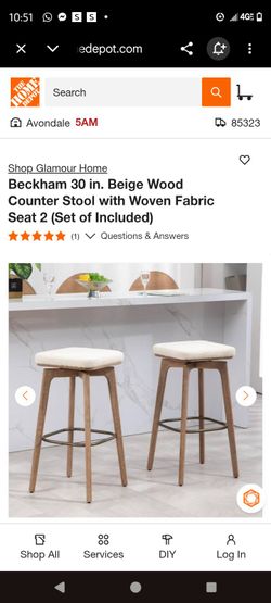 Set of Two Beckham Wooden Residential Counter Stools