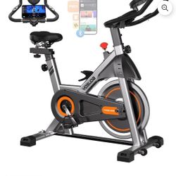 YOSUDA Exercise Bike, Brake Pad Stationary Bike for Home with Exclusive App, Magnetic Indoor Cycling Bike with 300 lb Weight Capacity, Low Noise, Tabl