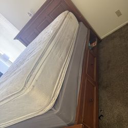 Queen Mattress, Box Spring & Bedframe. 