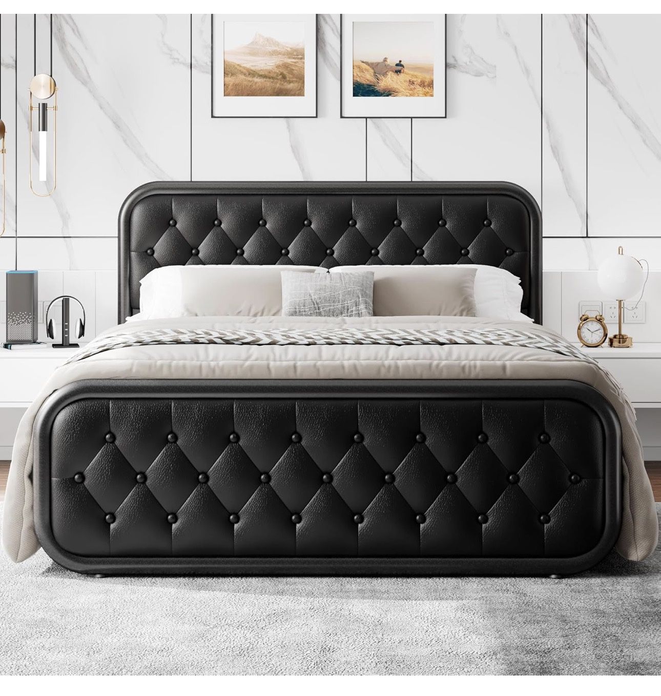 Queen Size Black Tufted Bed Frame – Brand New! 