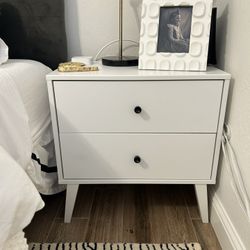 White Bedside Tables.  
