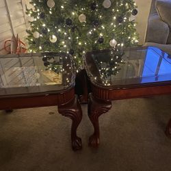 2 Cherry Wood End Coffee Tables