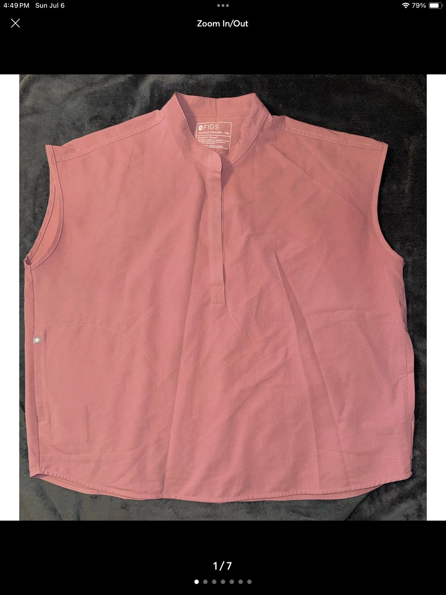 Mauve Rosey Pink Rafaela Figs Scrub Top XXL