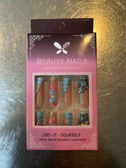 Long Press On Nails Colorful Rhinestone