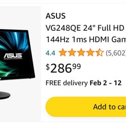 VG248QE 24" Full HD 1920x1080 144Hz 1ms HDMI Gaming Monitor
