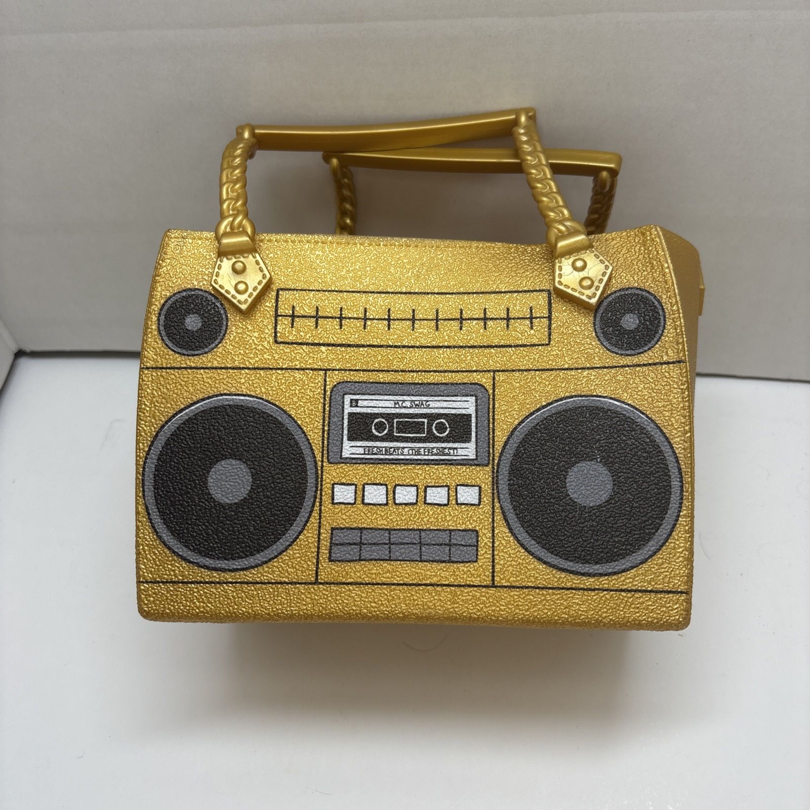 Lol Surprise Ooh la la Textured Gold Heavy Plastic Boombox Tote/Storage Bag/Box