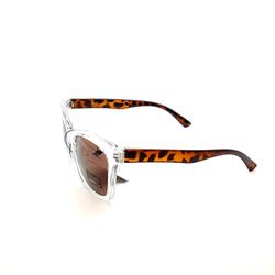 Islamorada Ladies Stylish Sunglasses Brown lenses with clear and Tortoise frames UV 400 protection