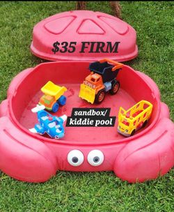 Crab-Shaped Kids Sandbox and Kiddie Pool