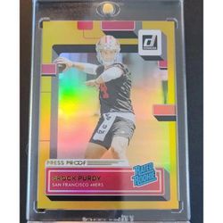 Brock Purdy Gold Donruss Rated Rookie No. 374