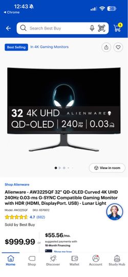 Alienware 32 inch 4k 240hz QD Oled monitor