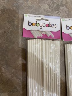 Baby Cakes Cake pop PaperTreat Sticks 50 Piece Each Bag New 