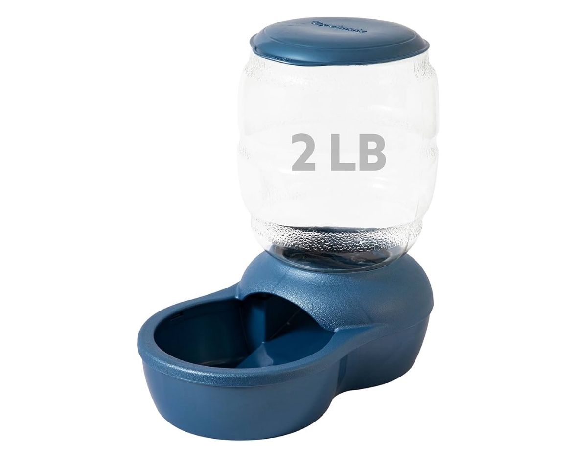 Petmate Replendish Gravity Feeder W/Microban, Pearl Peacock Blue, 2 LB, Made in USA
