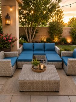 8 Piece/ Outdoor Wicker Patio Set