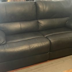 Black Leather Power Reclining Sofa