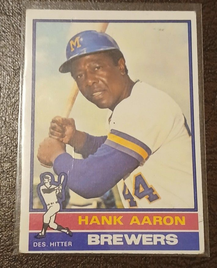 1976 Topps - Hank Aaron Baseball Card #550 - Brewers- Final Card- VG