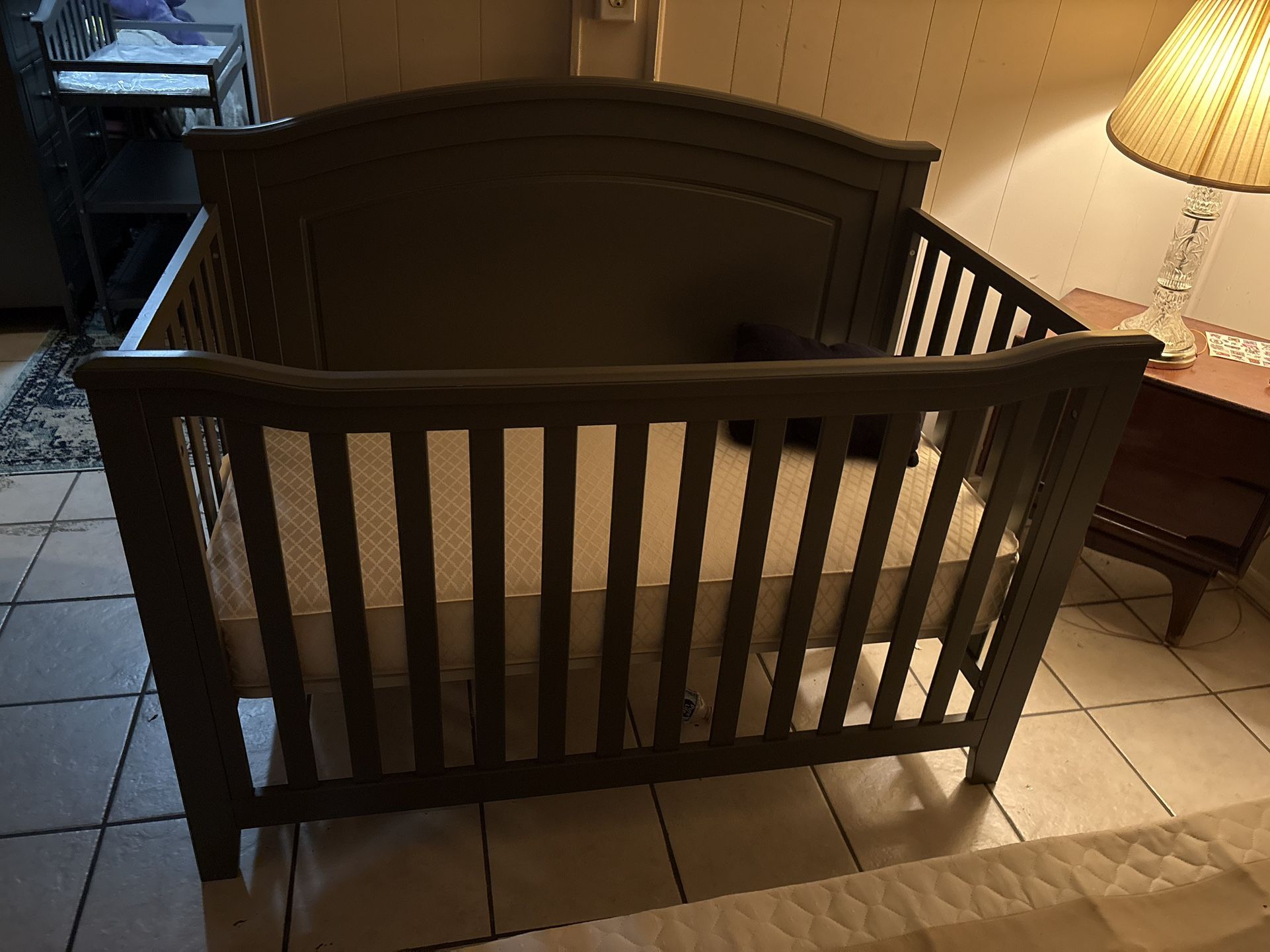 Grey Baby Crib