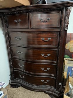 Dark Wood Tall Chest