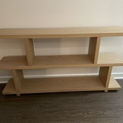 Annora Wide Bookcase in Natural Wood