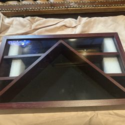 Military Flag And Shadowbox. NEW