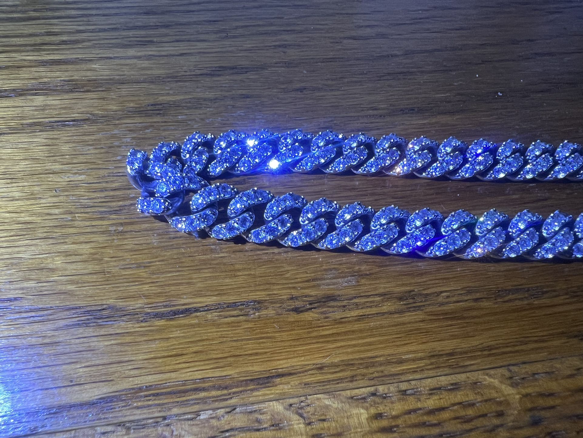 Very Heavy Italian Sterling Silver. 925 25” Chain . With Zirconia Stones. Very Heavy Solid .$450