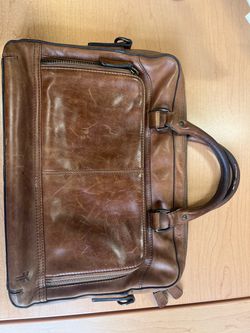 Men’s brown leather briefcase