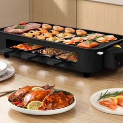  1700W Electric Indoor Grill – 2-In-1 Grill & Griddle With Removable Plates – Non-Stick & Dishwasher – Adjustable Temperature Control 