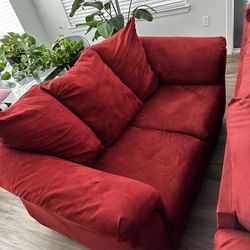 Red Couches (2) For Sale 