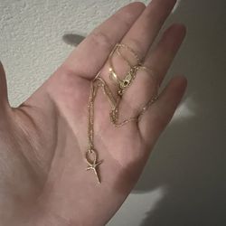 14k Gold Necklace With 14k Gold Chain