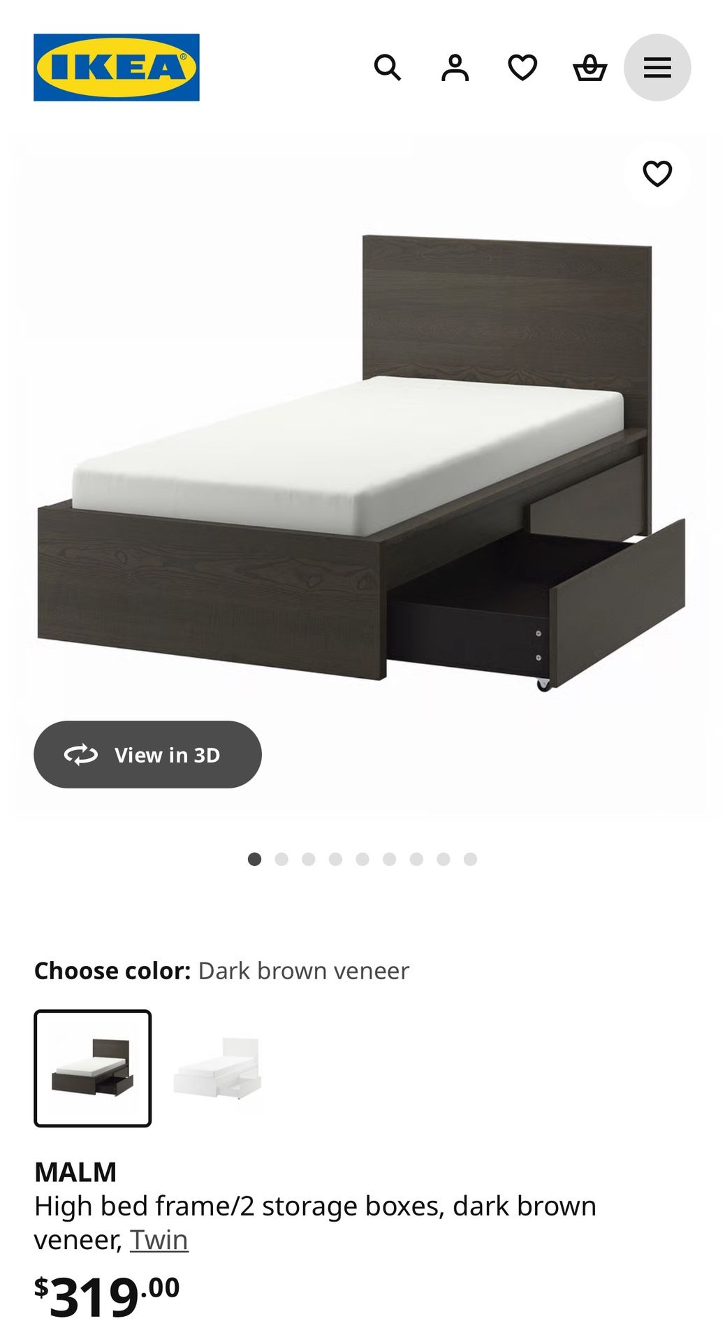 IKEA MALM High bed frame