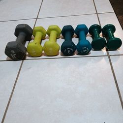 Neoprene & Vinyl Dumbbell Set - 3lb, 5lb, and 10lb