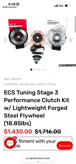 ECS TUNING STAGE 3 Performance clutch kit w/ Light flywheel