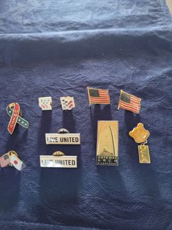Lot of 10 Assorted Enamel Lapel Pins