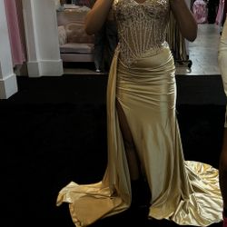 gold prom dress 