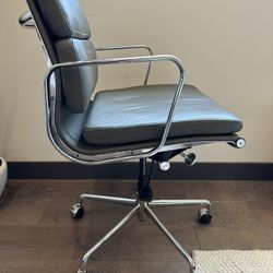 Grey Leather Office Chair 