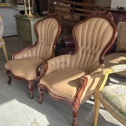 2 Vintage Accent Chairs 