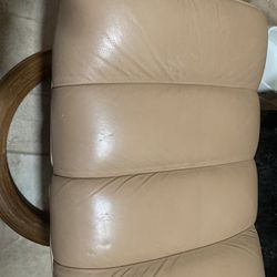 Ekornes Stressless Made In Norway Leather And Wood Footstool