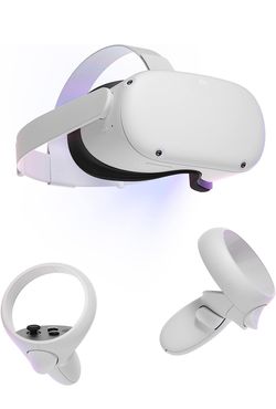 Meta Quest 2 • Advanced • All-In-One • Virtual Reality Headset & Two controllers • 64 GB (2x AA Batteries & Power cord included)