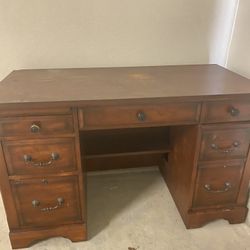Solid Wood Desk With Hutch