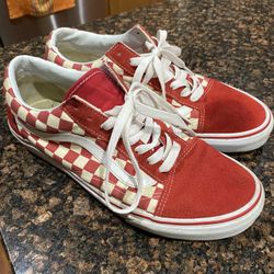 Vans Old School 9.5 Red Checkerboard 
